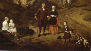 REMBRANDT Harmenszoon van Rijn Portrait of a couple with two children and a Nursemaid in a Landscape Spain oil painting artist